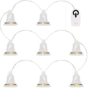 Sirius Tiffany Girlande Glocken 105 cm, Klar/Gold