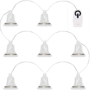 Sirius Tiffany Girlande Glocken 105 cm, Klar/Silber