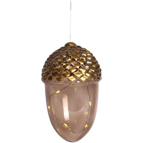 Sirius Celina Weihnachten hängende Eichel H16 cm, Dunkle Eiche/Gold