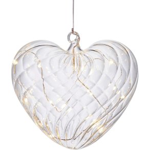 Sirius Wave Hjertedekoration 15 cm, Klar
