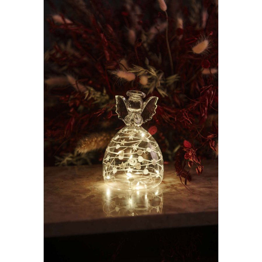 Sirius Sweet Christmas Lichtdekoration Engel H13 cm, Transparent/Weiß