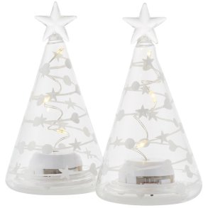 Sirius Sweet Christmas Lysdekoration Træ 2 stk. H11,5 cm, Klar/Hvid