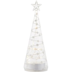 Sirius Sweet Christmas Lysdekoration Tr H22 cm, Klar/Hvid