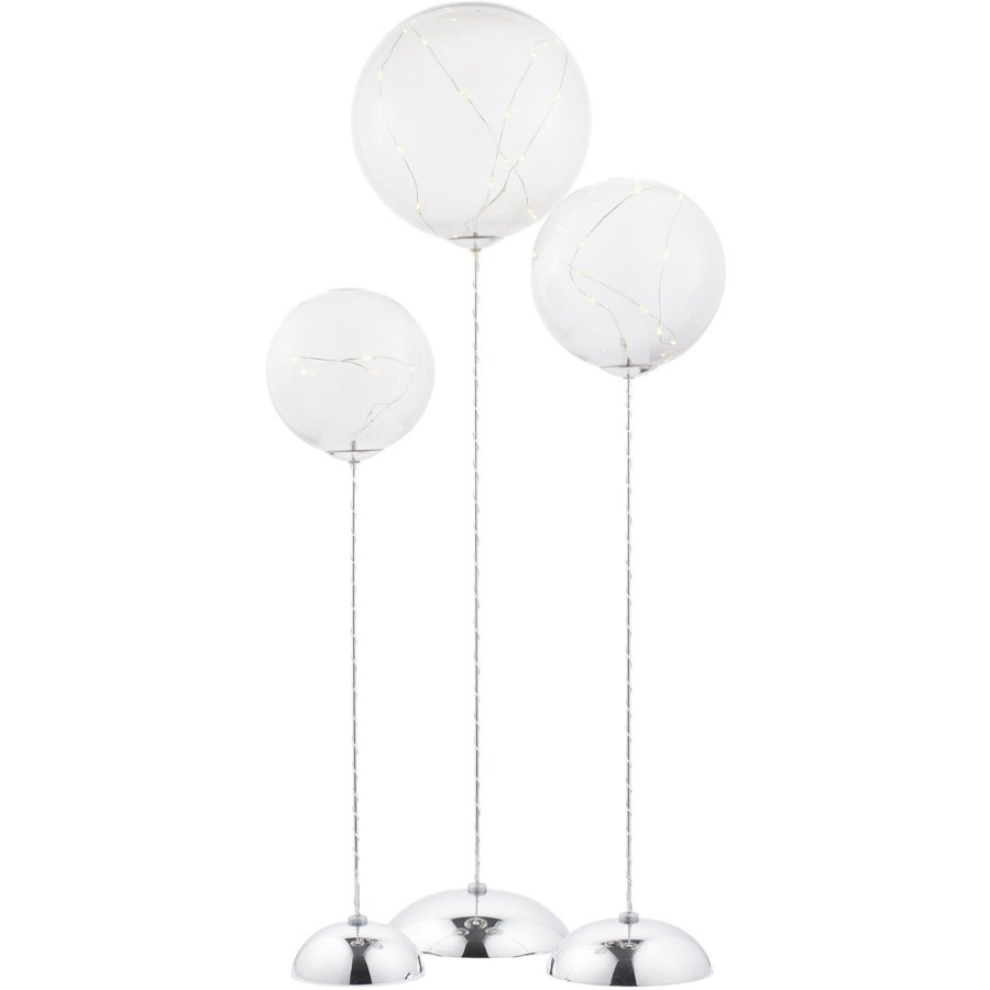 Sirius Trio Mega Genopladelig Glasdekoration 3 stk, Klar