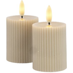 Sirius Smilla Genopladeligt Bloklys LED 2 stk. H6,5 cm, Varm Gr