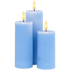 Sirius Smilla Genopladeligt Bloklys LED 3 stk D5 cm, Bl