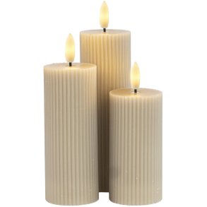 Sirius Smilla Genopladeligt Bloklys LED 3 stk D5 cm, Varm Gr