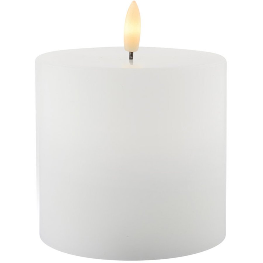 Sirius Sille Genopladeligt Bloklys H10,4 cm, Hvid