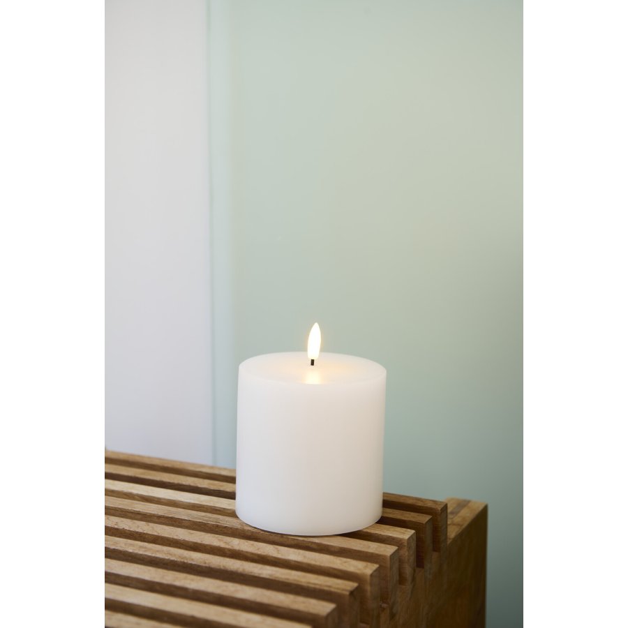 Sirius Sille Genopladeligt Bloklys H10,4 cm, Hvid