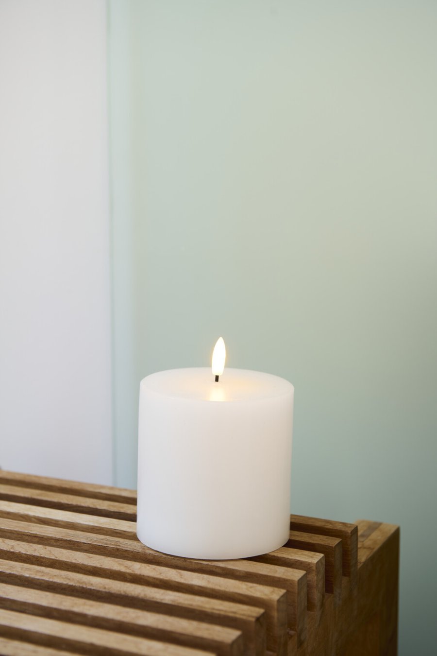 Sirius Sille Genopladeligt Bloklys H10,4 cm, Hvid