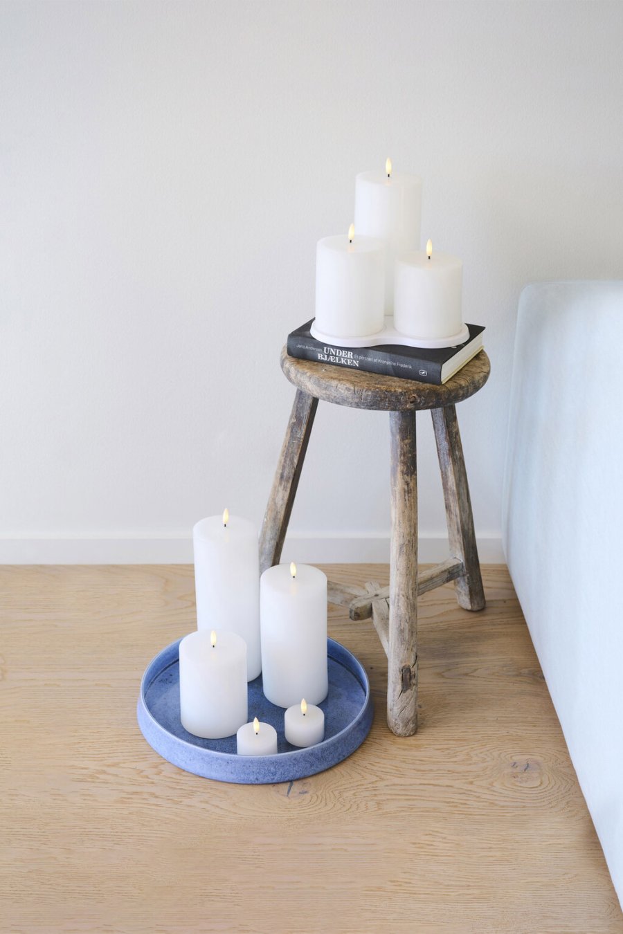 Sirius Sille Genopladeligt Bloklys H10,4 cm, Hvid