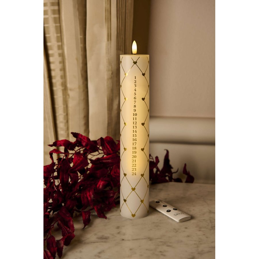 Sirius Sille Kalenderlys Special Edition 2023 H29 cm, Hvid/Guld
