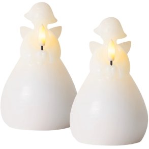 Sirius Lucia Lysdekoration Engel 2 stk. H10 cm, Hvid