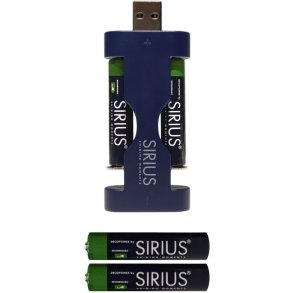Sirius DecoPower USB-Ladegerät 4er Set Wiederaufladbare AAA-Batterien