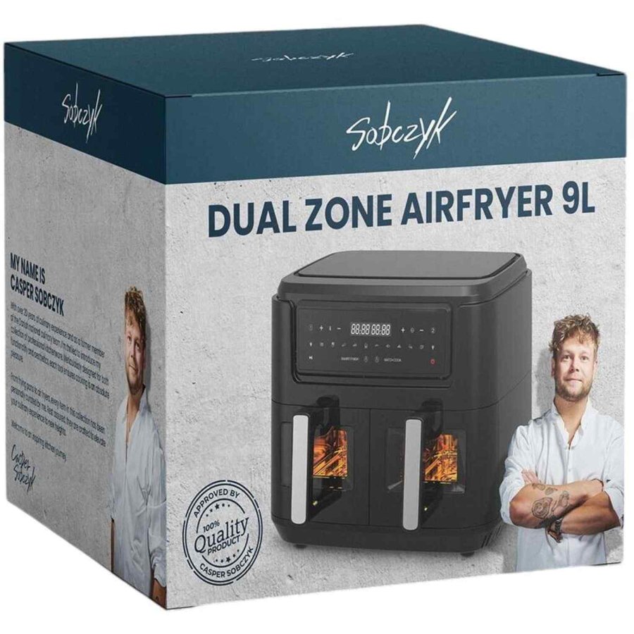 Sobczyk Dual Zone Airfryer 9 L, Sort