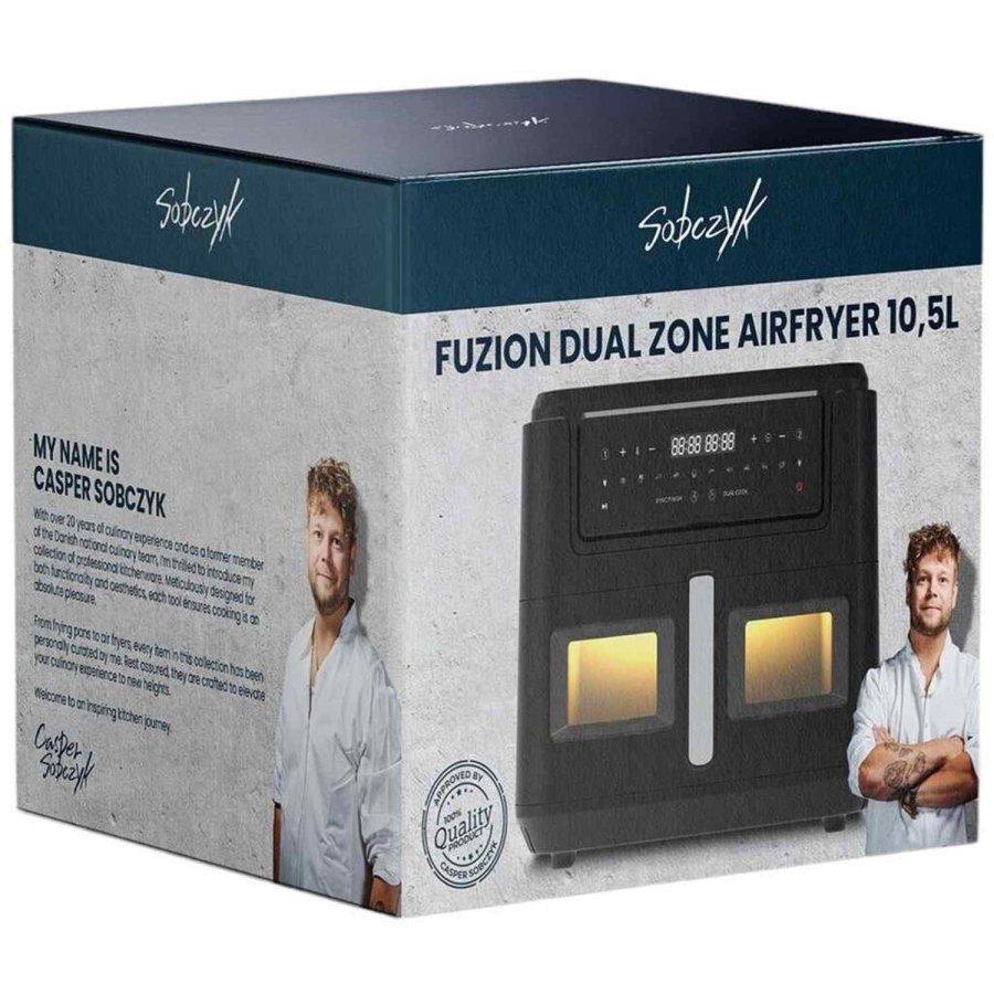 Sobczyk Fuzion Dual Zone Luftfritteuse 10,5 L, Schwarz