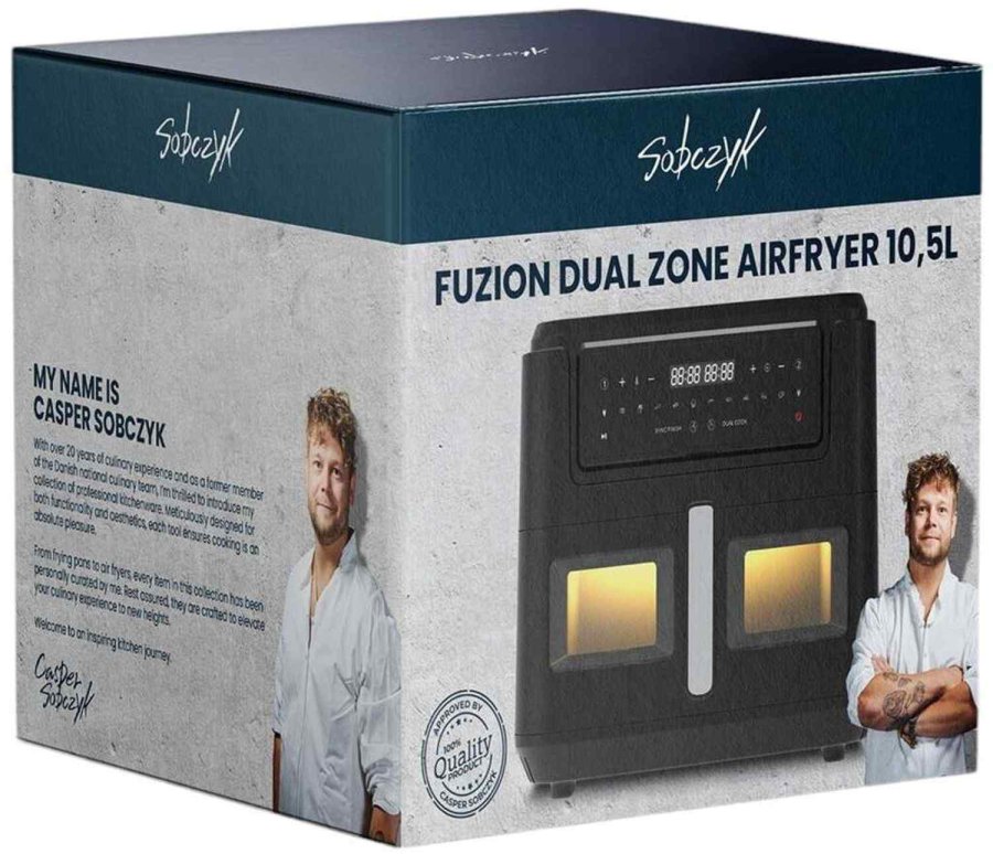 Sobczyk Fuzion Dual Zone Luftfritteuse 10,5 L, Schwarz