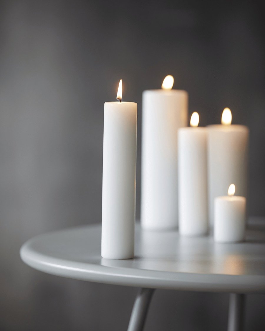 House Doctor Stumpenkerze �4/H20 cm, Wei&szlig;