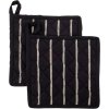 House Doctor Chef Topflappen 2er Set 22,5x22,5 cm, Schwarz/Weiß