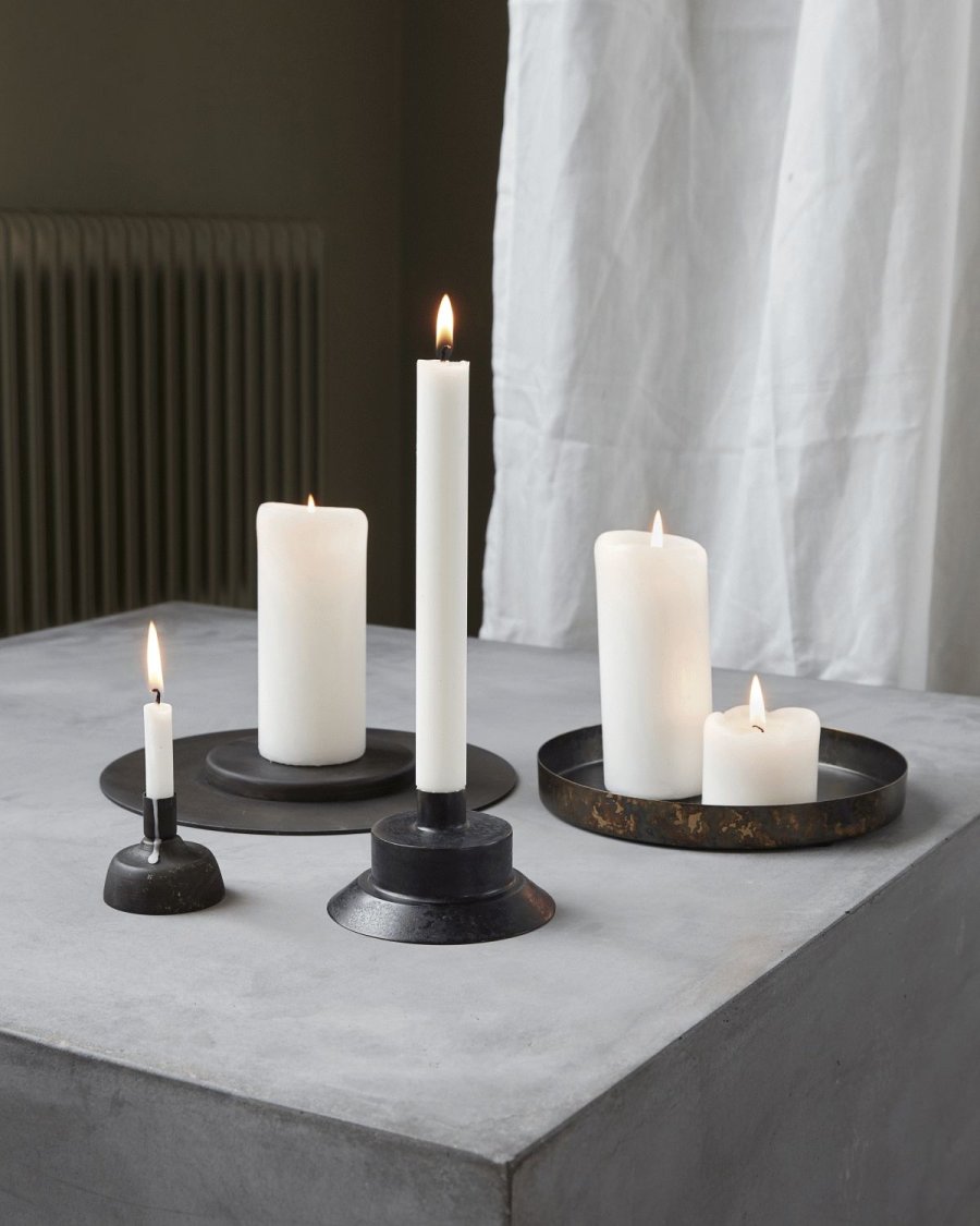 House Doctor Lid Lysestage H5,5 cm, Antik Messing