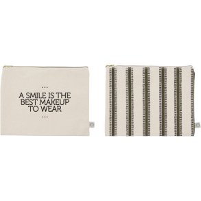 House Doctor Canva Clutch 2 stk 24x18 cm, Sort/Rhvid