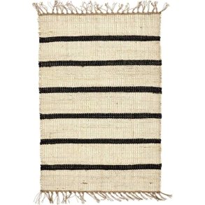 House Doctor Sima Teppich 60x90 cm, Schwarz/Jute