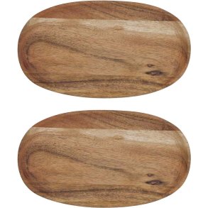 House Doctor Wood Tablett 2er Set 22,5 cm, Akazie