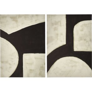 House Doctor Hape Wandkunst 2er Set 50x70 cm, Schwarz/Gebrochenes Wei