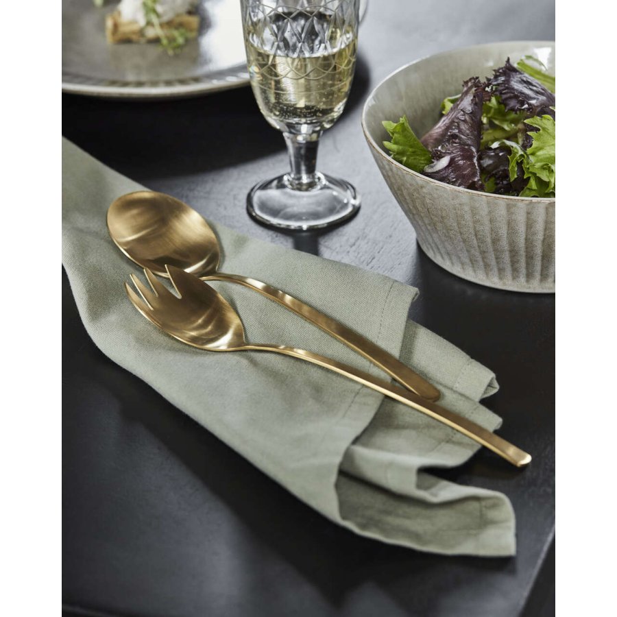 House Doctor Golden Salatbesteck 2-teilig, Golden