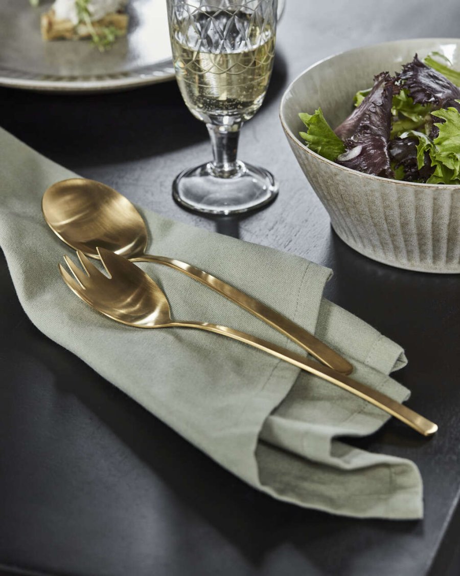 House Doctor Golden Salatbesteck 2-teilig, Golden