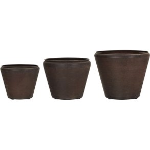 House Doctor Funnel Blumentopf 3er Set, Antique Brown