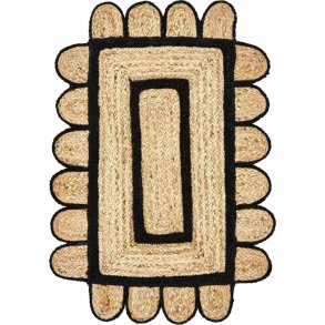 House Doctor Denta Fumatte 60x90 cm, Schwarz/Jute