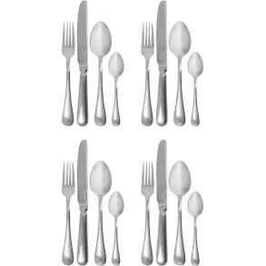 House Doctor Brush Besteckset 16er Set, Silbernes Finish