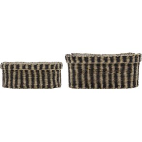 House Doctor Shoo Korb 2er Set, Braun Gestreift