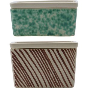 House Doctor Diva Aufbewahrungsbox 2er Set, Grn/Braun