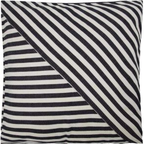 House Doctor Azy Pudebetræk 50x50 cm, Sort/Råvhid