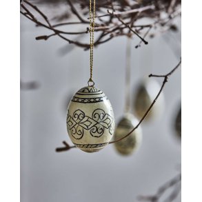 House Doctor Deco Ornament 6 stk. H5 cm, Sort/Råhvid