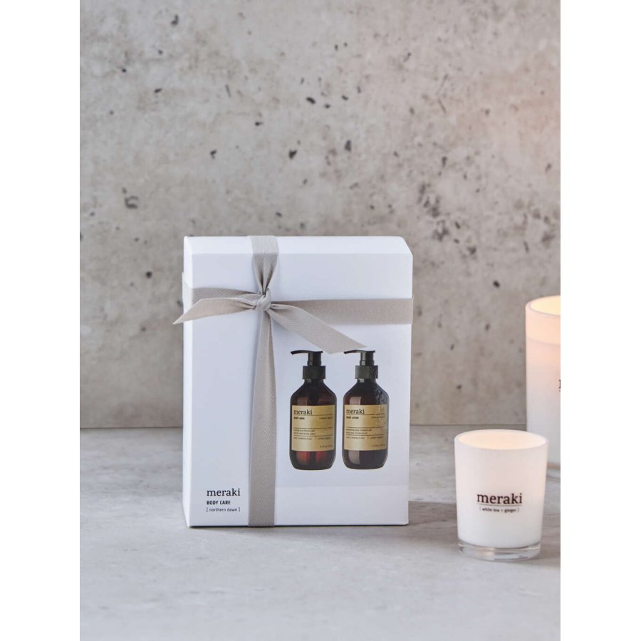 Meraki Body Care Geschenkbox mit Body Wash & Body Lotion 275 ml, Northern Dawn