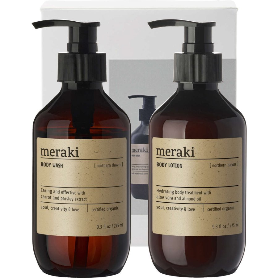 Meraki Body Care Geschenkbox mit Body Wash & Body Lotion 275 ml, Northern Dawn