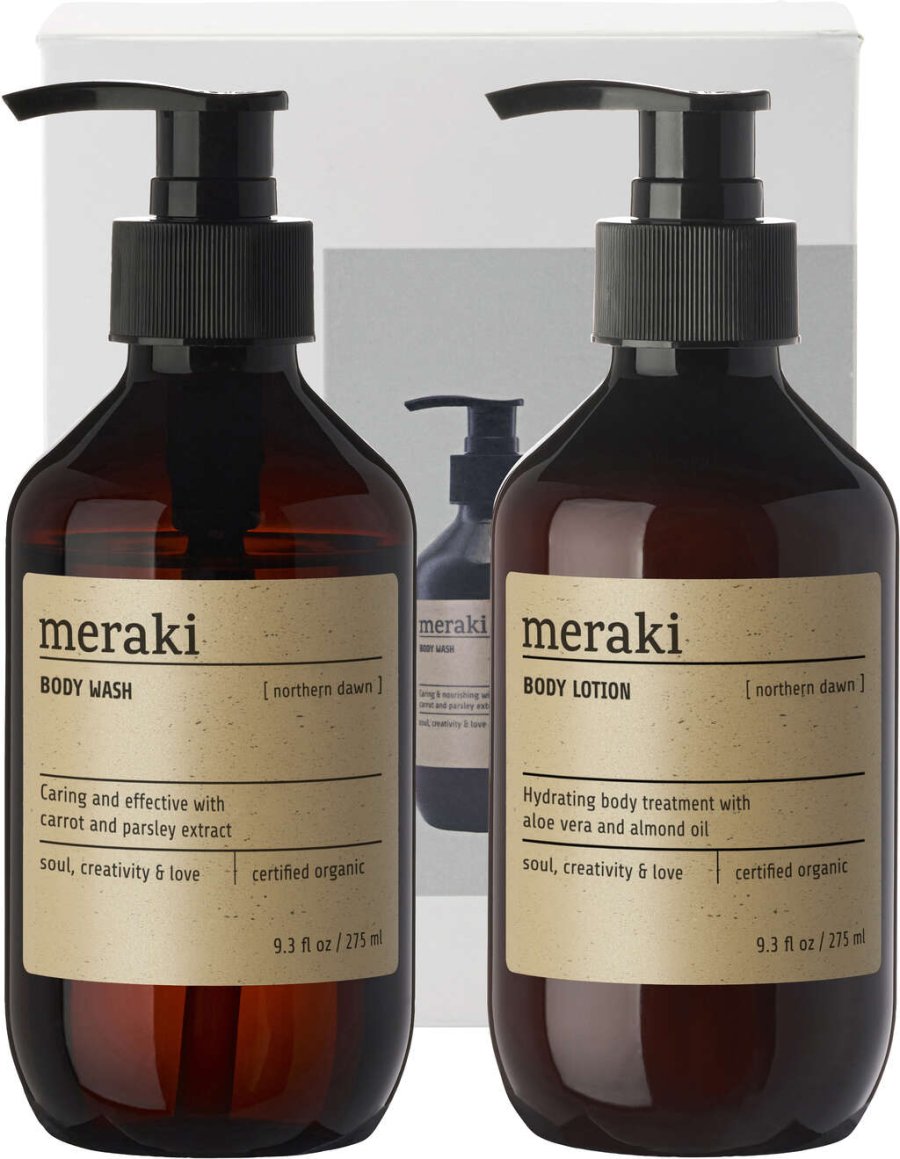 Meraki Body Care Geschenkbox mit Body Wash & Body Lotion 275 ml, Northern Dawn