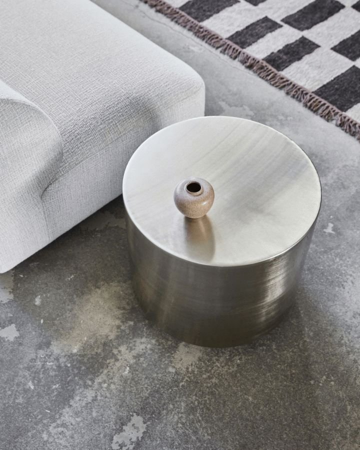 House Doctor Step Couchtisch �50 cm, Oberfl&auml;che Aus Geb&uuml;rstetem Silber