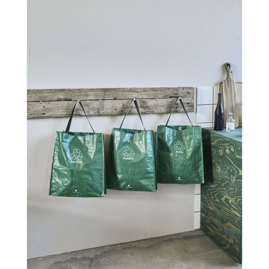 House Doctor Recycle Taske 3 stk. 38x15 cm, Gr�n