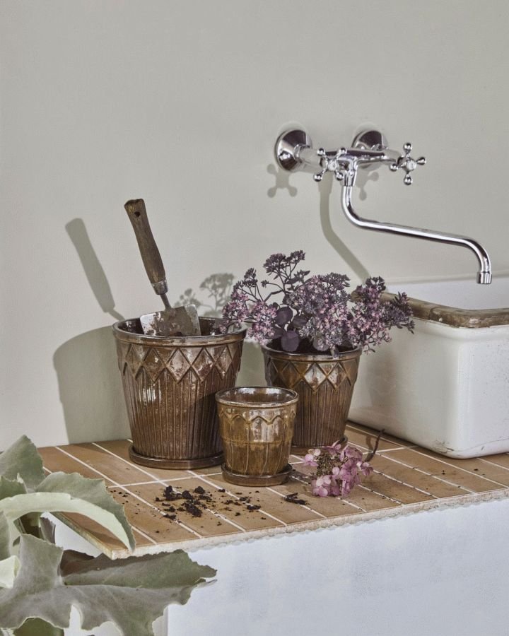 House Doctor Cora Urtepotte 3 stk, Brun