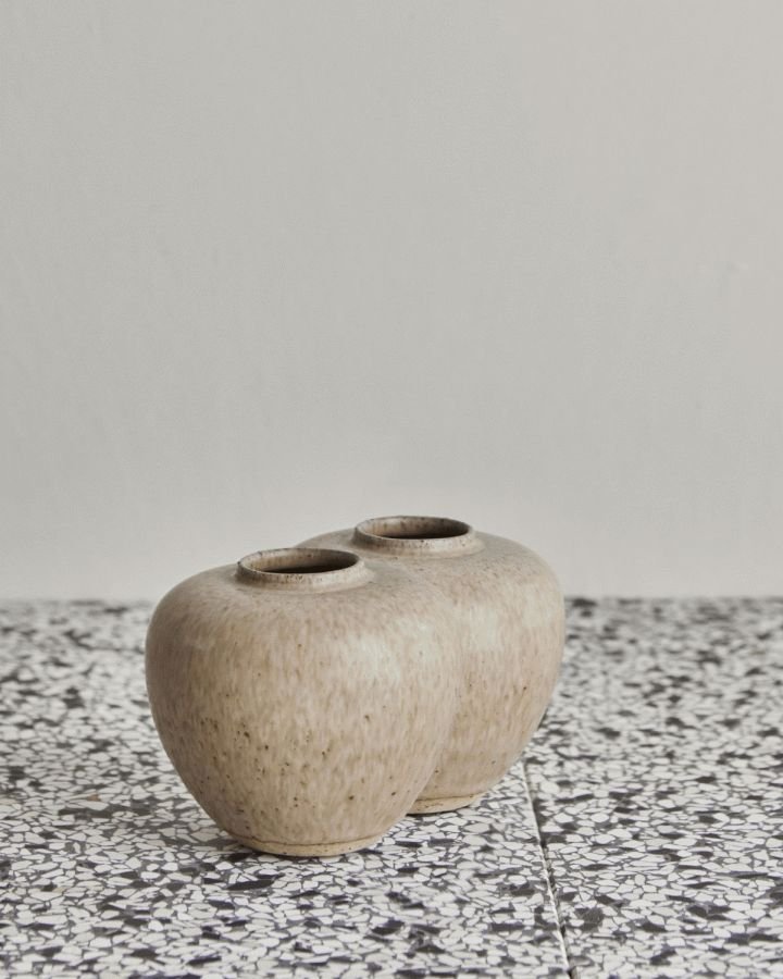 House Doctor Tino Vase 2 stk. H9 cm, Beige