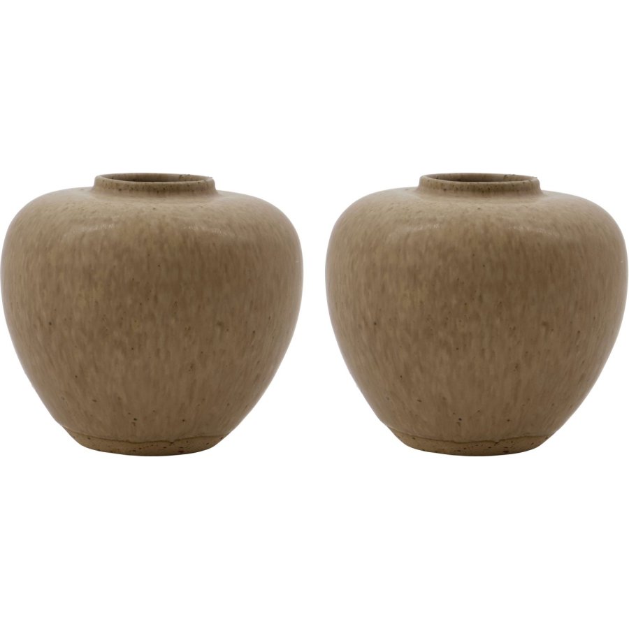 House Doctor Tino Vase 2 stk. H9 cm, Beige