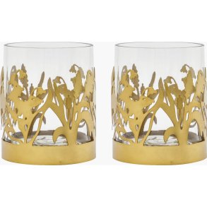 House Doctor Lily Fyrfadsstage 2 stk. H9,5 cm, Antik Messingfinish