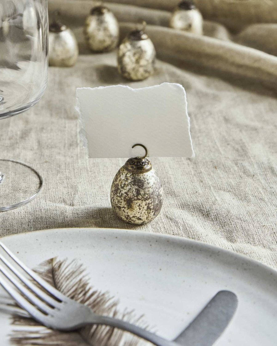 House Doctor Pack Kartenhalter 6er Set, Silberfarbenes Finish