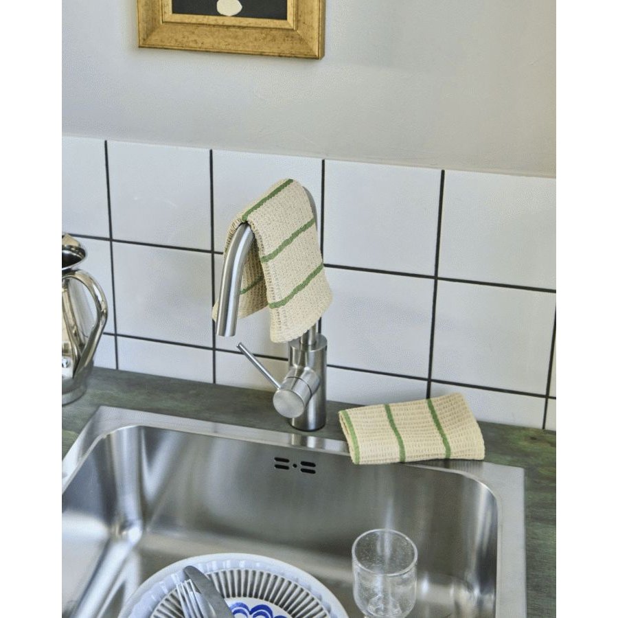 House Doctor Rena Karklud 30x30 cm, Sand/Gr�n