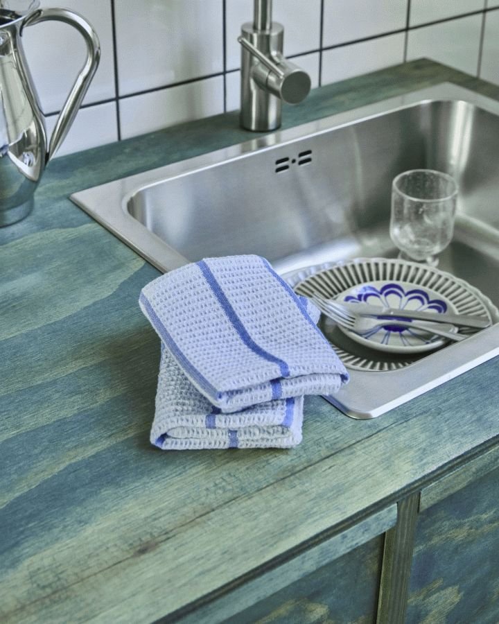 House Doctor Rena Karklud 30x30 cm, Lysebl�/Bl�