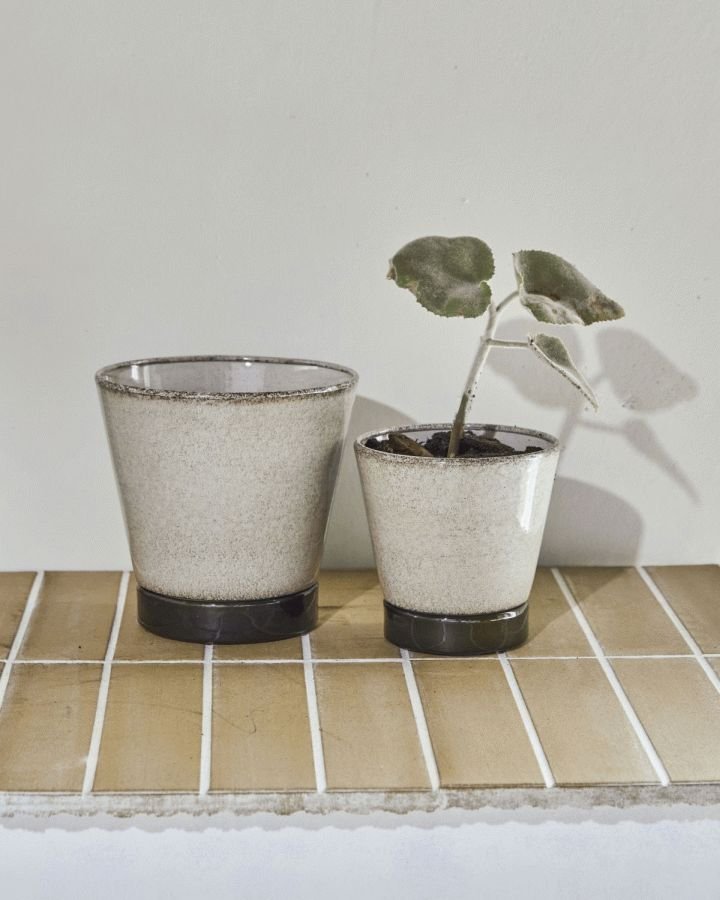 House Doctor Lima Urtepotte 2 stk, Beige/Gr�n